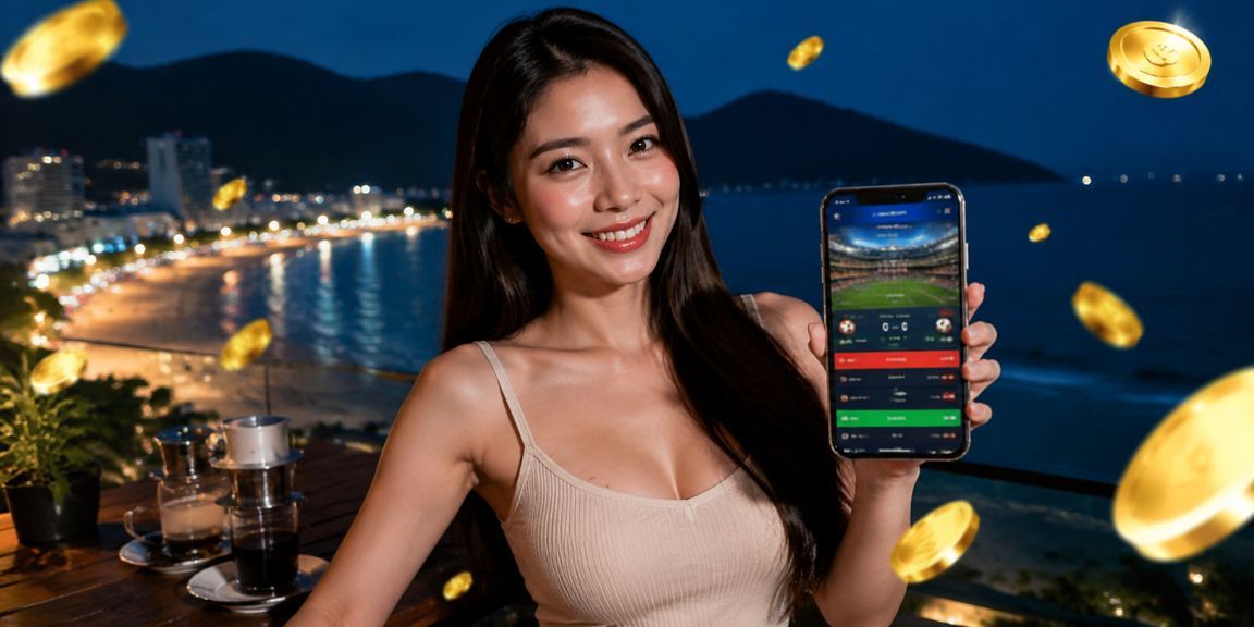 Người chơi tại Côn Đảo truy cập casino trực tuyến trên điện thoại bên ly cà phê sáng